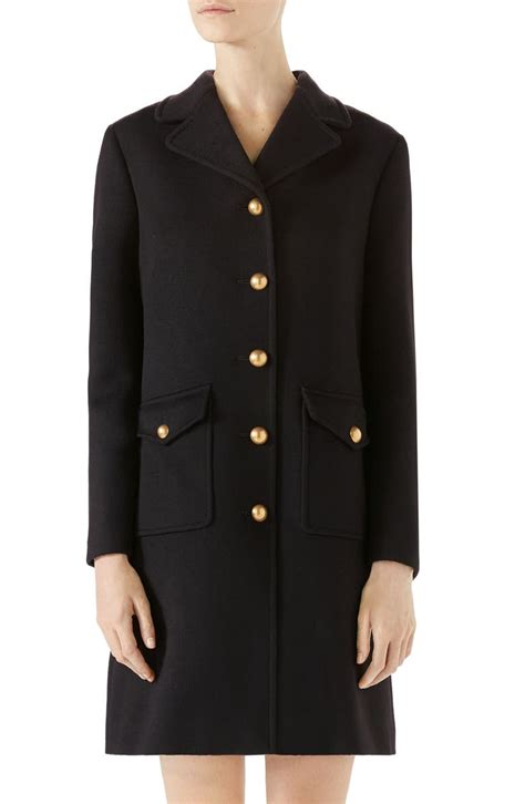 gucci wool coat with double g|gucci black diamond quilted coat.